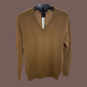 B. Altman Cable Sweater | Brown Wool Blend | Size M | Vintage AS IS